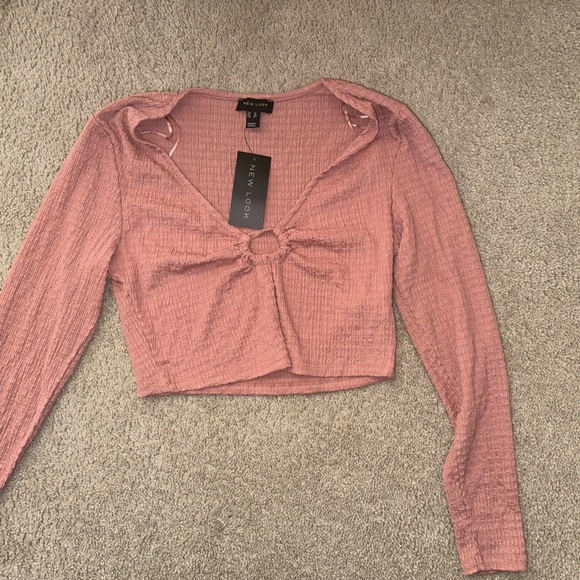 New Look dusty pink long sleeve crop top. Brand new. - Picture 3 of 3